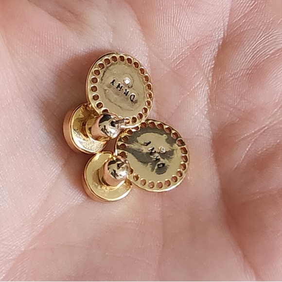 DKNY Elegant Gold Plated Jacket Earrings - Picture 6 of 7